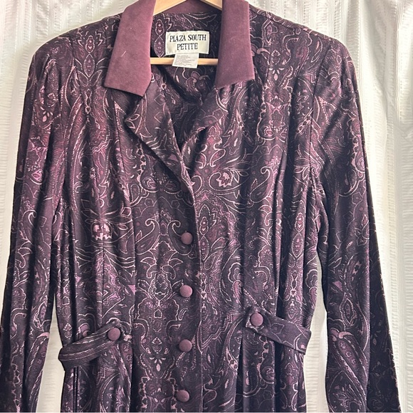 Plaza South Vintage 90s Women's Purple Paisley Dress Size 10P - Picture 7 of 16